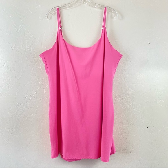 Abercrombie & Fitch XXL Flamingo Pink Spaghetti Strap Lined Athletic Mini Dress - Picture 2 of 8